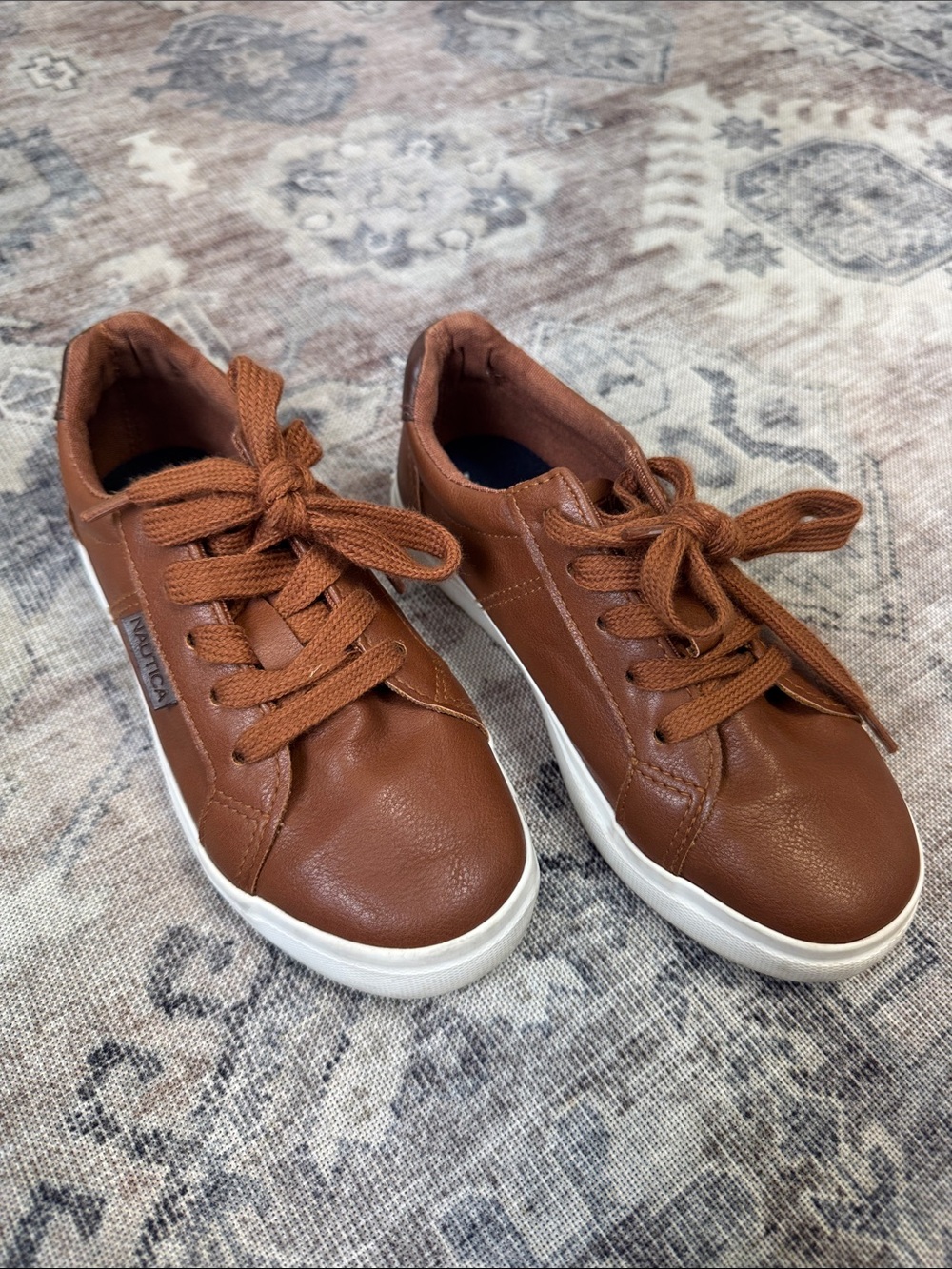 Nautica Brown Kids Sneakers with White Sole